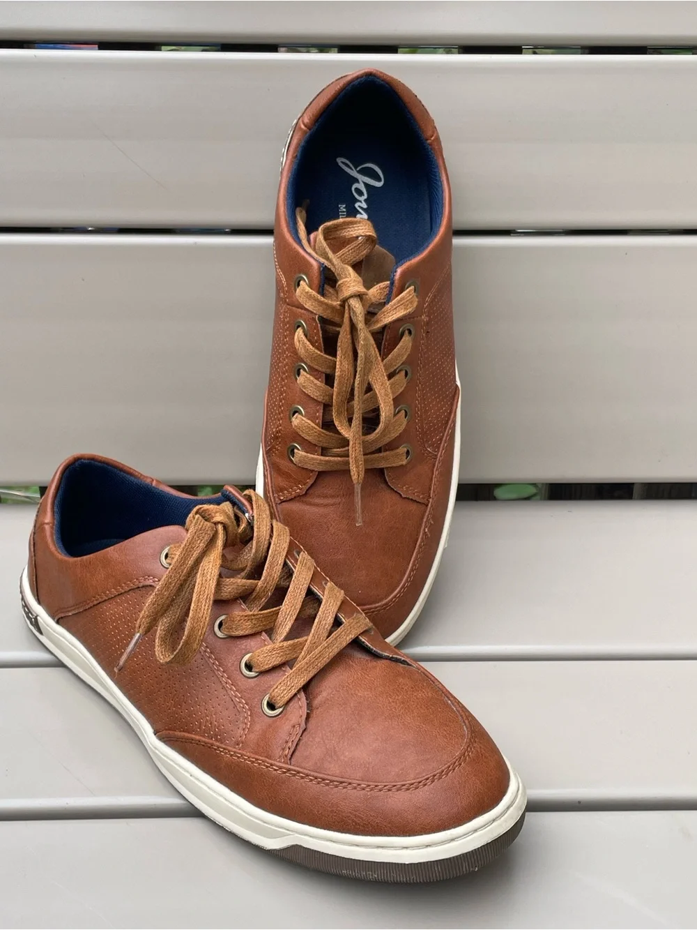 Jousen Milan Men’s Tan/Brown Casual Lace-Up Sneakers Size 8